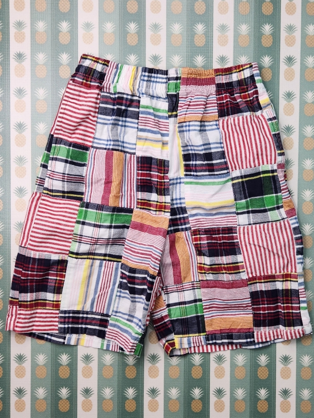 Kellys Kids Colorful Madras Patchwork Shorts